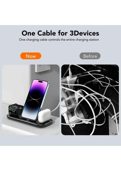 3 In 1 Kablosuz Şarj Pad Standı iPhone 14 13 12 11 Apple Watch Iwatch Telefon Tutucu Için Hızlı Şarj Dock Istasyonu (Yurt Dışından) fırsatları