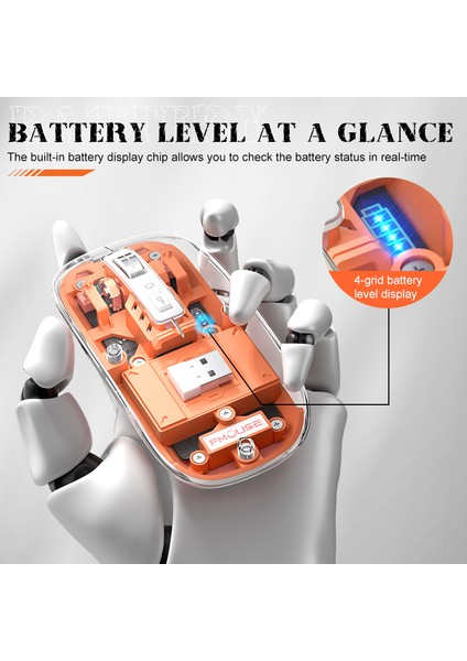 Üç Modlu Kablosuz Bluetooth Fare 2.4g Bt1 Bt2 Şarj Edilebilir Sessiz Manyetik Emme Şeffaf Çalışma Faresi Bilgisayar Dizüstü (Yurt Dışından) indirimleri