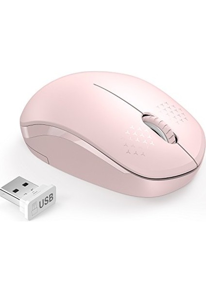Kablosuz Fare, USB Alıcılı 2.4g Gürültüsüz Fare - Pc, Tablet, Dizüstü Bilgisayar, Windows Sistemli Dizüstü Bilgisayar Için Seenda Taşınabilir Bilgisayar Fareleri - Pembe ST-001 (Yurt Dışından)