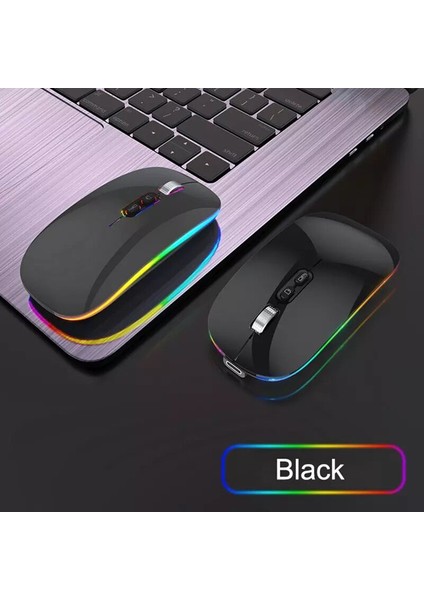 Çift Modlu Bluetooth 2.4g Kablosuz Fare Tek Tıkla Masaüstü Işlevi C Tipi Şarj Edilebilir Dizüstü Pc Için Sessiz Arkadan Aydınlatmalı Fare Yeni (Yurt Dışından)