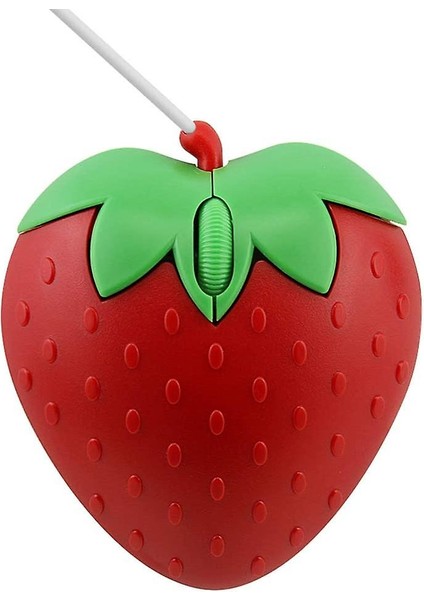 USB Kablolu Fare Sevimli Meyve Çilek Şekli Kablolu Fare Taşınabilir Mini Optik Fareler Karikatür Bilgisayar Fare Dizüstü Masaüstü Pc Için 3 Düğmeler (Çilek) (Yurt Dışından)