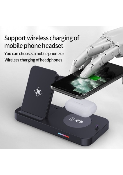4 In 1 15W Hızlı Kablosuz Şarj Standı Katlanabilir Şarj Istasyonu Apple Watch Samsung Huawei iPhone 14 13 12 Pro Max (Yurt Dışından) fırsatları