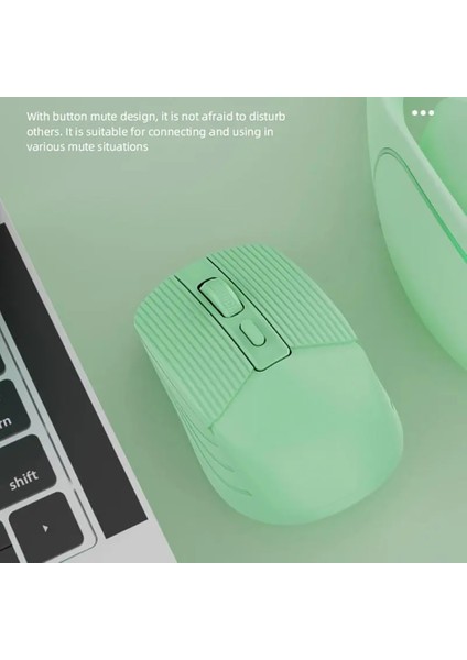 Kablosuz Fare Sessiz Bluetooth Fare Kablosuz Bilgisayar Faresi Oyun USB Ergonomik Mause Şarj Edilebilir Sessiz Düğme Pc Dizüstü Fare (Yurt Dışından)