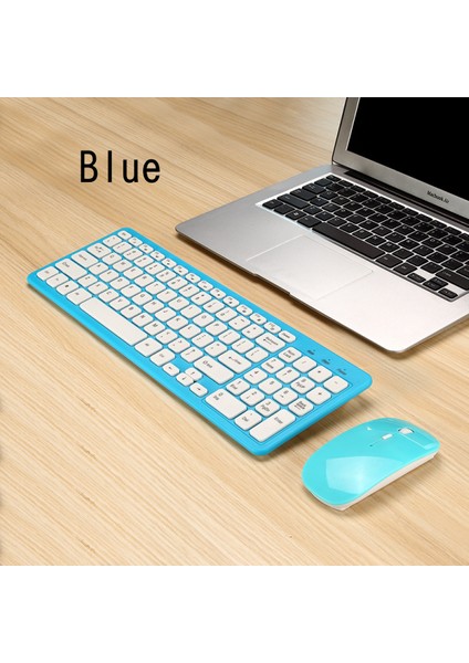 Kablosuz Kablolu Set Fare Klavye Ofis Oyun Dizüstü Bilgisayarı Çikolata Mavisi (Yurt Dışından)