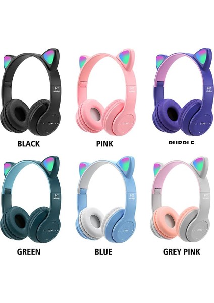 Çocuk Kulaklıkları, Kedi Kulak LED Işık Up Bluetooth 5.0 Çocuklar Için Katlanabilir Kablosuz Oyun Kulaklığı Yetişkin, Rahat Dahili Mikrofon Gürültü Önleyici Kulak Içi Kulaklıklar (Mor) (Yurt Dışından) fırsatları