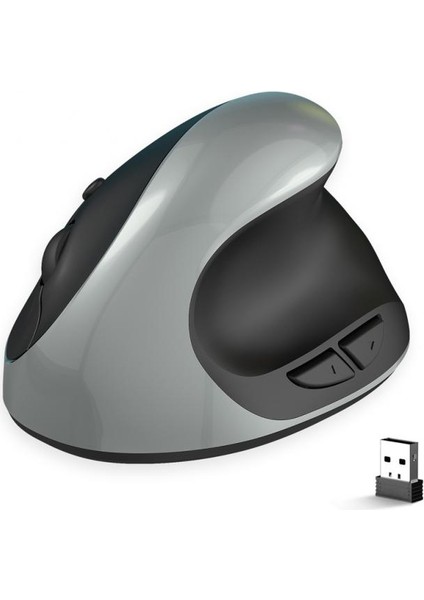 Taşınabilir Ergonomik Masaüstü USB Bilgisayar Fareleri Şarj Edilebilir Dik Fare 2400DPI USB Alıcı Kablosuz Dikey Fare 2.4 Ghz (Yurt Dışından)