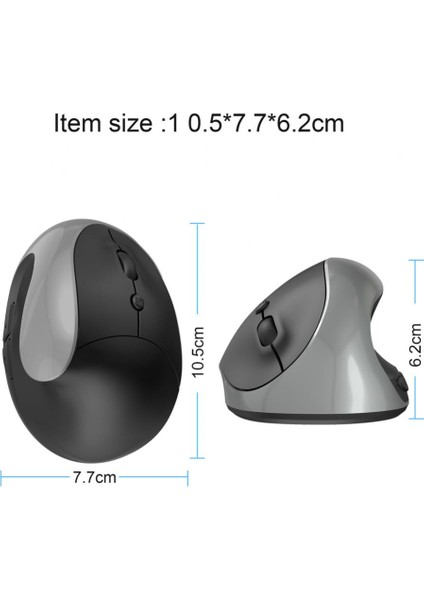 Taşınabilir Ergonomik Masaüstü USB Bilgisayar Fareleri Şarj Edilebilir Dik Fare 2400DPI USB Alıcı Kablosuz Dikey Fare 2.4 Ghz (Yurt Dışından) modelleri