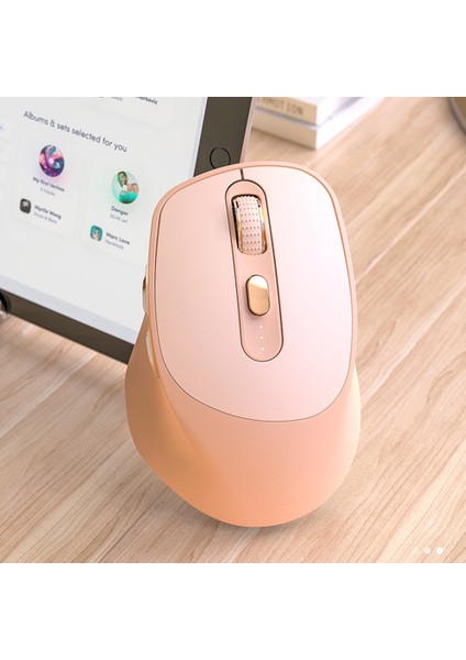 2.4 Ghz Ofis Oyun Faresi 6 Tuşlar 4000 Dpi Sessiz Fare Bluetooth Uyumlu 500 Mah Tip-C Bilgisayar Için Şarj Gücü Ekranı (Yurt Dışından)