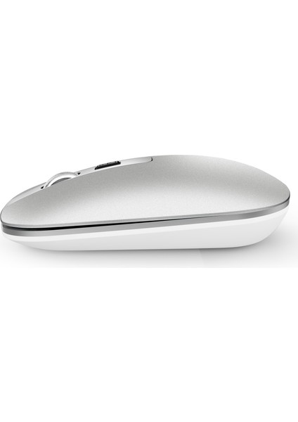 Yeni Sessiz 2.4g Kablosuz Fare, Şarj Edilebilir Metal Tekerlek 4 Düğme 1600 Dpı Ofis ve Ev (Gümüş) (Yurt Dışından) modelleri