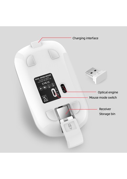 Yeni Sessiz 2.4g Kablosuz Fare, Şarj Edilebilir Metal Tekerlek 4 Düğme 1600 Dpı Ofis ve Ev (Gümüş) (Yurt Dışından) fırsatları