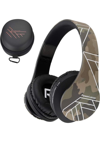 Bluetooth Kulak Üstü Kulaklıklar, Kablosuz Stereo Katlanabilir Kulaklıklar Dahili Mikrofonlu Kablosuz ve Kablolu Kulaklıklar, Mikro Sd/tf, Iphone/samsung/ipad/pc Için Fm (Camo) (Yurt Dışından)