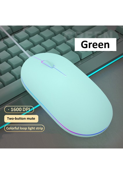 Hkxa Kablolu Fare Sevimli Mini Rgb Arkadan Aydınlatmalı Fare Tasarım Ergonomik Mause USB 1600 Dpı Optik Fare Yaratıcı Bilgisayar Pc Laptop Için (Yurt Dışından)