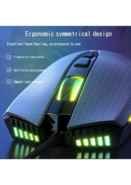 Oyun Faresi Kablolu Oyun Rgb Mekanik Tavuk Yeme Lol Bilgisayar USB (Yurt Dışından)