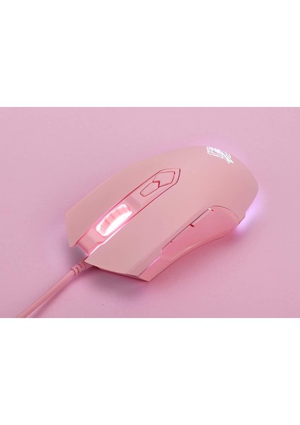 AJ52 Watcher Rgb Oyun Faresi, Programlanabilir 7 Düğme, Ergonomik LED Arkadan Aydınlatmalı USB Oyuncu Faresi Bilgisayar Dizüstü Pc, Windows Mac Os Linux Için, Pembe (Yurt Dışından)
