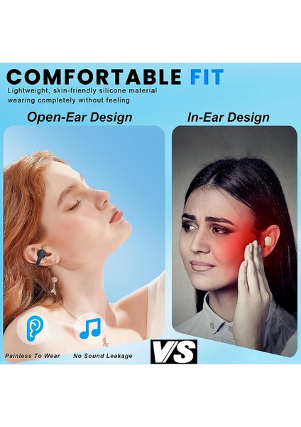 Kablosuz Kulak Klipsi Kemik Iletimli Kulaklıklar Android iPhone Için Bluetooth 5.3, Ağrısız Ipx5 Su Geçirmez Açık Kulak Kulaklıkları Şarjlı Kablosuz Bluetooth Mini Hafif Kulaklıklar (Yurt Dışından) modelleri