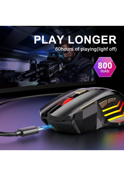 Şarj Edilebilir Kablosuz Fare Bluetooth Gamer Gaming Mouse Bilgisayar Arkadan Aydınlatmalı Ergonomik Mause Rgb Dizüstü Bilgisayar Için Sessiz Fareler (Yurt Dışından)