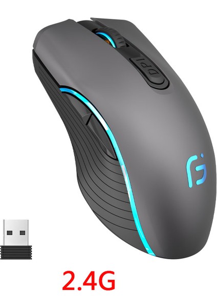 Şarj Edilebilir Bilgisayar Faresi Çift Modlu Bluetooth + 2.4 Ghz Kablosuz USB Fare 2400 Dpı Optik Oyun Faresi Oyun Fareleri Pc Dizüstü Için (Yurt Dışından)