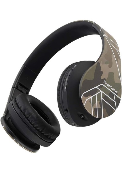 Bluetooth Kulak Üstü Kulaklıklar, Kablosuz Stereo Katlanabilir Kulaklıklar Dahili Mikrofonlu Kablosuz ve Kablolu Kulaklıklar, Mikro Sd/tf, Iphone/samsung/ipad/pc Için Fm (Camo) (Yurt Dışından)