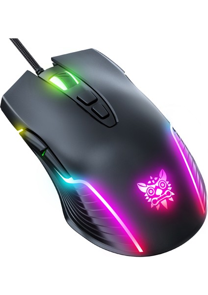 Onıkuma Kablolu Oyun Faresi 6 Seviye Ayarlanabilir 6400 Dpı 7 Programlanabilir Düğme 7 Rgb Aydınlatma Modu Pc Gamer Için Ergonomik Fareler (Yurt Dışından)