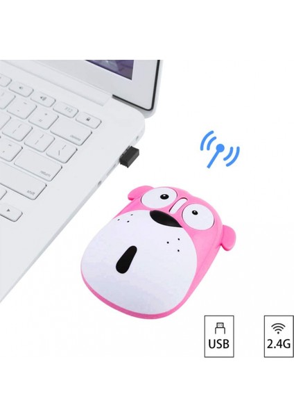 Kablosuz Fare Sevimli Hayvan Köpek 2.4 Ghz Kablosuz Fare Mini Şarj Edilebilir Optik Fareler Karikatür Bilgisayar Fare Dizüstü Masaüstü Pc Bilgisayar Için 3 Düğmeler (Pembe) (Yurt Dışından)
