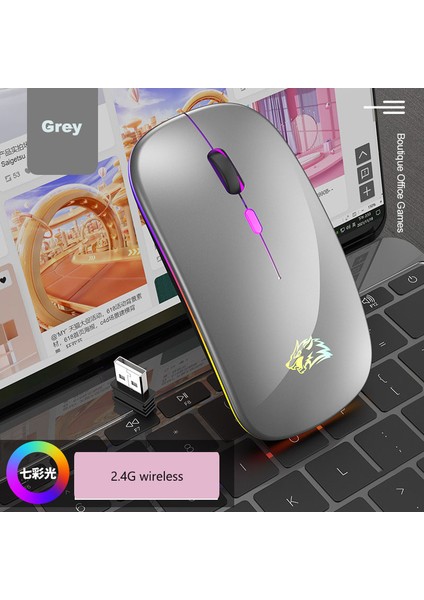 Ziyoulang Şarj Edilebilir Bluetooth Fare, 2.4g Çift Mod, Yedi Renk Solunum Işığı Sessiz Düğmesi, Pc, Ipad, Dizüstü Bilgisayar Için Uygun (Yurt Dışından)