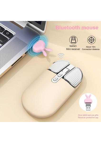 Ryra M203 Ikinci Nesil Kablosuz Fare Bt Çift Mod Dilsiz Kızlar Sevimli Toz Dizüstü Ofis Ev Şarj Masaüstü Ofis Faresi (Yurt Dışından) modelleri