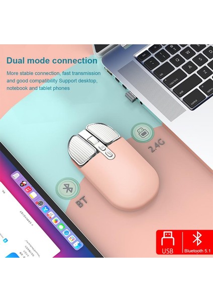 Ryra M203 Ikinci Nesil Kablosuz Fare Bt Çift Mod Dilsiz Kızlar Sevimli Toz Dizüstü Ofis Ev Şarj Masaüstü Ofis Faresi (Yurt Dışından) indirimleri