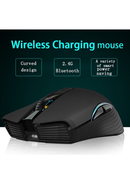 Şarj Edilebilir Bilgisayar Faresi Çift Modlu Bluetooth + 2.4 Ghz Kablosuz USB Fare 2400 Dpı Optik Oyun Faresi Oyun Fareleri Pc Dizüstü Için (Yurt Dışından)