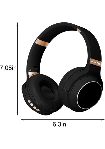 Kulak Üstü Bluetooth Kulaklık, Kablosuz ve Kablolu Katlanabilir Kulaklık Dahili Mikrofon, Fm, Micro Sd Kart Yuvası, Seyahat/ofis/cepfon Için Mikrofonlu Hifi Stereo Kulaklık (Yurt Dışından)