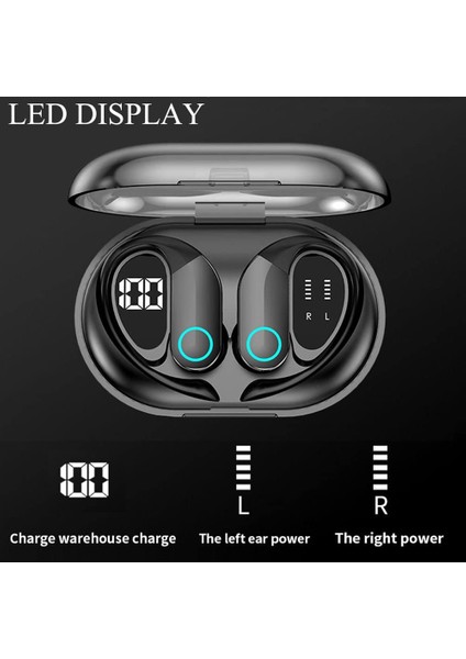 Açık Kulak Kablosuz Kulaklıklar Bluetooth Kulaklıklar Kablosuz Kulaklıklar Bluetooth Kulaklıklar Kablosuz Kulaklıklar Bluetooth Kulaklıklar (G37-SIYAH) (Yurt Dışından)