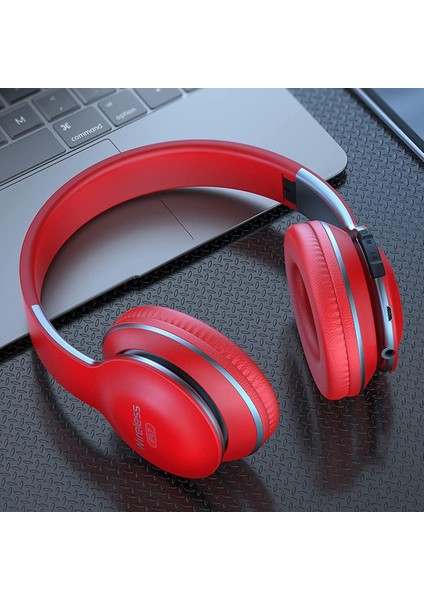 Kablosuz Bluetooth 5.0 Mikrofonlu Kulaklık, Hifi Derin Bas Gürültü Engelleme Ev Ofis Egzersizleri Için Yumuşak Hafif Katlanabilir Kulak Üstü Kulaklıklar Dış Mekan (Kırmızı) (Yurt Dışından) fiyatları