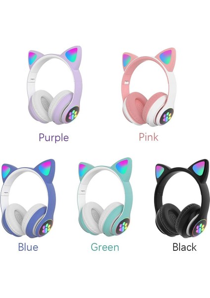 Kablosuz Oyun Kulaklığı, Rgb LED Işıklı Kedi Kulak Kulaklık, Kulak Içi Kulaklık Üzerinden Gürültü Engelleme, Pc/mobil Için Katlanabilir Bluetooth 5.0 Oyun Kulaklığı(Siyah) (Yurt Dışından) fırsatları