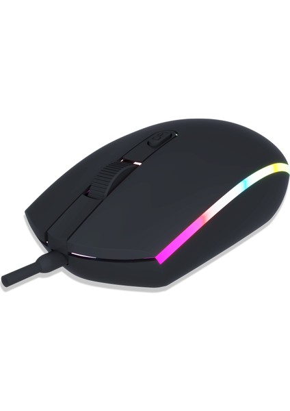 Kablolu Sessiz Fare Oyun 2400 Dpı Ofis Faresi Rgb Solunum Işığı ile Pc Dizüstü Dizüstü Bilgisayar Oyunu (Yurt Dışından)