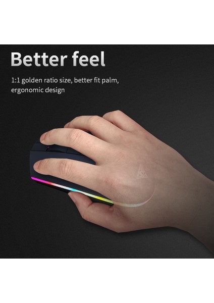 Kablolu Sessiz Fare Oyun 2400 Dpı Ofis Faresi Rgb Solunum Işığı ile Pc Dizüstü Dizüstü Bilgisayar Oyunu (Yurt Dışından)