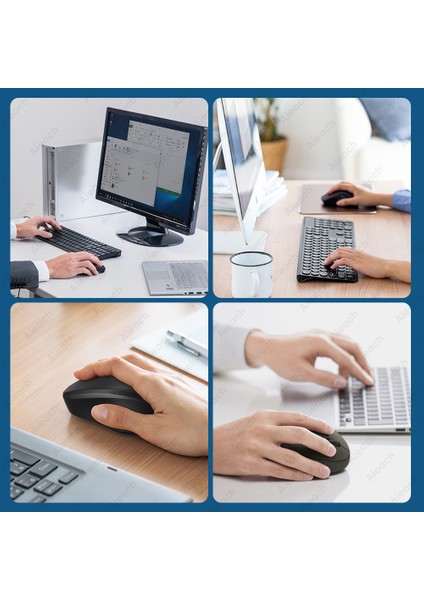 Aieach Şarj Edilebilir Kablosuz Bluetooth Fare Sessiz Kablosuz Bilgisayar Fare USB Ergonomik Gamer Bilgisayar Faresi Dizüstü Macbook (Yurt Dışından)