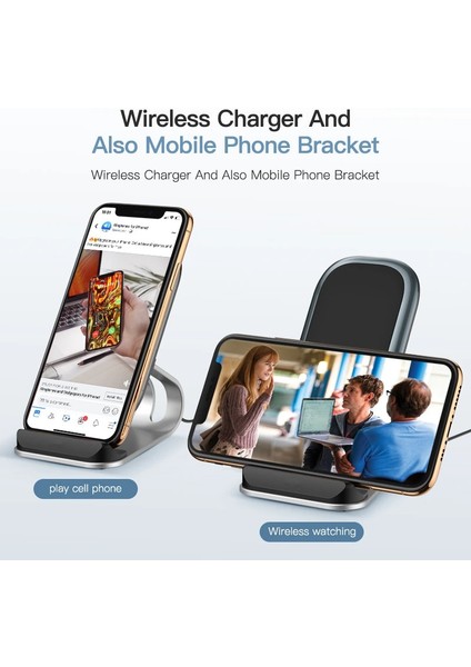 15W Kablosuz Şarj Standı Pad Metal Telefon Tutucu iPhone Için Şarj Cihazları 14 13 12 11 Xiaomi Samsung Hızlı Kablosuz Şarj Istasyonu (Yurt Dışından) fiyatları