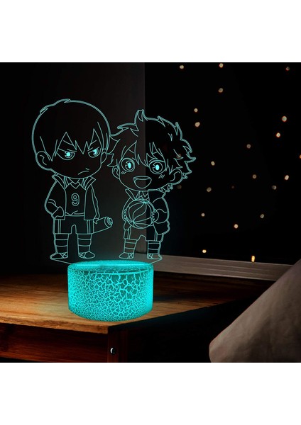3D Illusion Lamba LED Gece Lambası Anime Hinata Shoy 2 Çatlak Koltuk (Yurt Dışından)