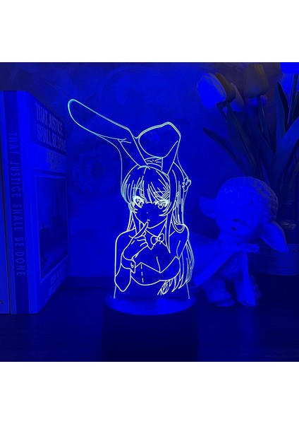 3D Anime Gece Lambası Yanılsama LED Nightlights Bunn (Yurt Dışından)