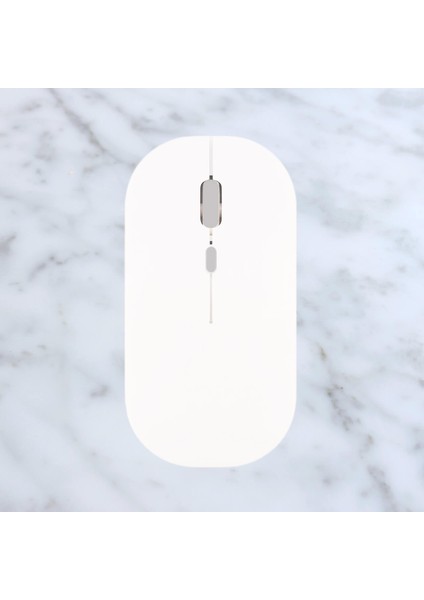 Macbook Pro Için Bluetooth Fare Şarj Edilebilir Kablosuz Fare Dizüstü Bilgisayar Için Bluetooth Kablosuz Fare (Beyaz) (Yurt Dışından)