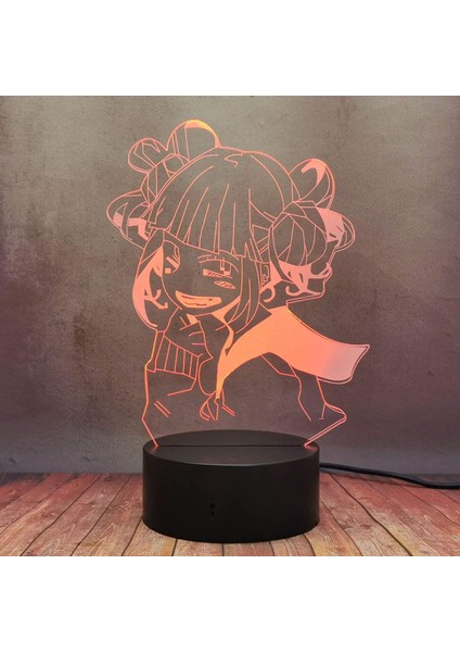 Himiko Toga 3D LED Lamba 16 Renk Kısılabilir Gece Li (Yurt Dışından)