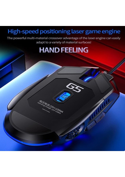G5 Kablolu Oyun Faresi Renkli Arka Işık 6 Düğme Sessiz Fare 4 Hız 3200 Dpı Rgb Oyun Faresi Bilgisayar Dizüstü Fareler (Yurt Dışından) fiyatları