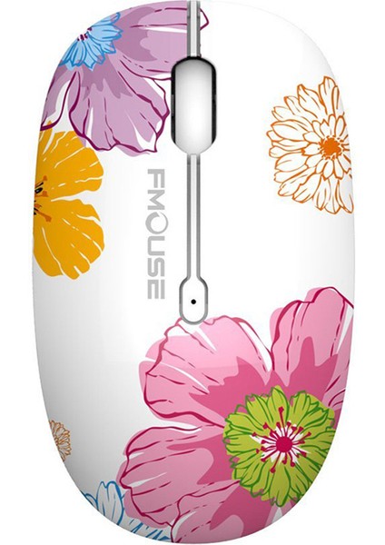 M101 Ergonomi Kablosuz Fare 2.4g Sevimli Optik Karikatür Bilgisayar Sessiz Fareler Dizüstü Bilgisayar Için USB Alıcı ile Çocuk Kız Hediye Macbook (Yurt Dışından)