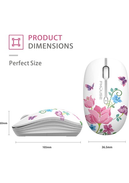 M101 Ergonomi Kablosuz Fare 2.4g Sevimli Optik Karikatür Bilgisayar Sessiz Fareler Dizüstü Bilgisayar Için USB Alıcı ile Çocuk Kız Hediye Macbook (Yurt Dışından) indirimleri