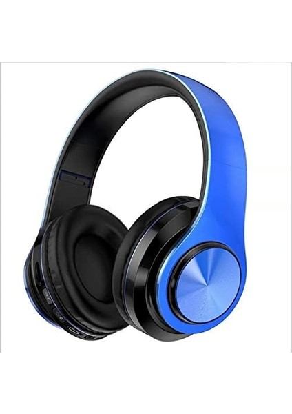 B39 Kulak Üstü Bluetooth Kulaklık Stereo Subwoofer Kulaklık Mikrofonlu Gürültü Engelleme Arkadaşa Hediye (Mavi)