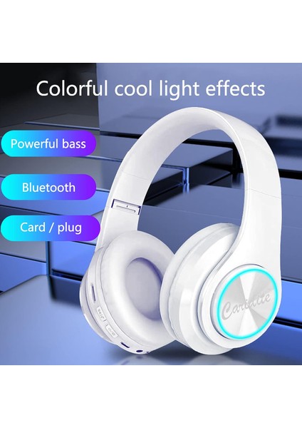 B39 Kulak Üstü Bluetooth Kulaklık Stereo Subwoofer Kulaklık Mikrofonlu Gürültü Engelleme Arkadaşa Hediye (Mavi)