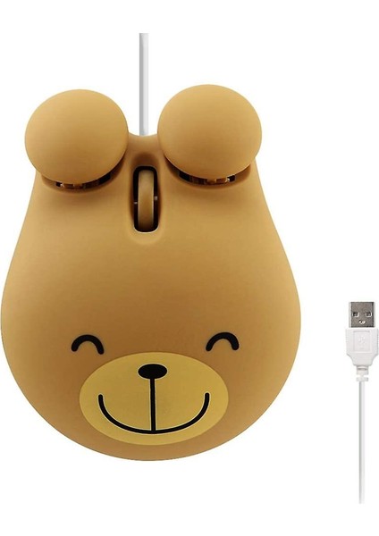 USB Kablolu Fare Sevimli Hayvan Ayı Şekli Kablolu Fare Taşınabilir Mini Optik Fareler Karikatür Bilgisayar Fare Dizüstü Masaüstü Pc Bilgisayar Için 3 Düğmeler (Yurt Dışından)