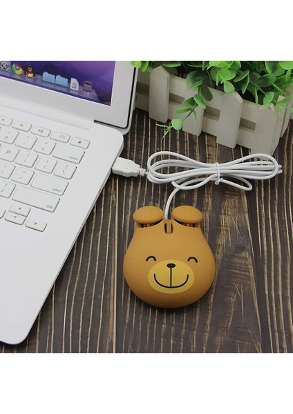 USB Kablolu Fare Sevimli Hayvan Ayı Şekli Kablolu Fare Taşınabilir Mini Optik Fareler Karikatür Bilgisayar Fare Dizüstü Masaüstü Pc Bilgisayar Için 3 Düğmeler (Yurt Dışından) fiyatları