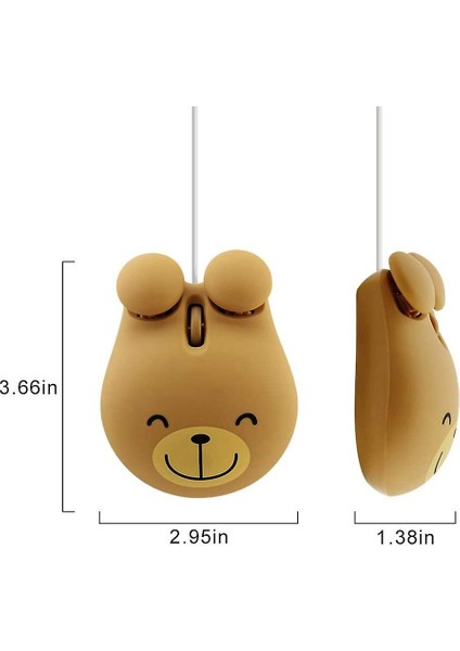 USB Kablolu Fare Sevimli Hayvan Ayı Şekli Kablolu Fare Taşınabilir Mini Optik Fareler Karikatür Bilgisayar Fare Dizüstü Masaüstü Pc Bilgisayar Için 3 Düğmeler (Yurt Dışından) fırsatları