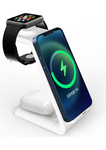 15W 3 In 1 Kablosuz Şarj Standı Hızlı Şarj Standı Istasyonu iPhone 14 13 12 11 x Xr 8 Apple Watch 6 7 8 Iwatch Pro (Yurt Dışından)