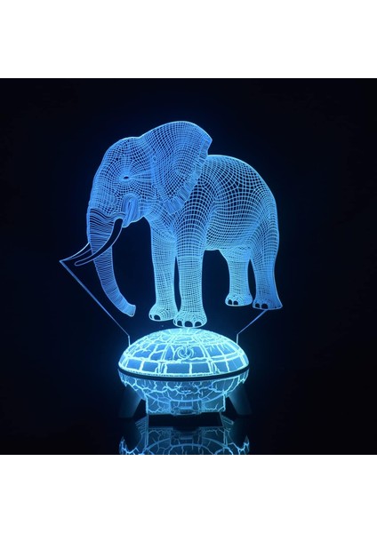 3D Kristal Top Lamba 3D Animasyon Oyuncak Ufo Gece Li Çok RENKLI-DX01 (Yurt Dışından)